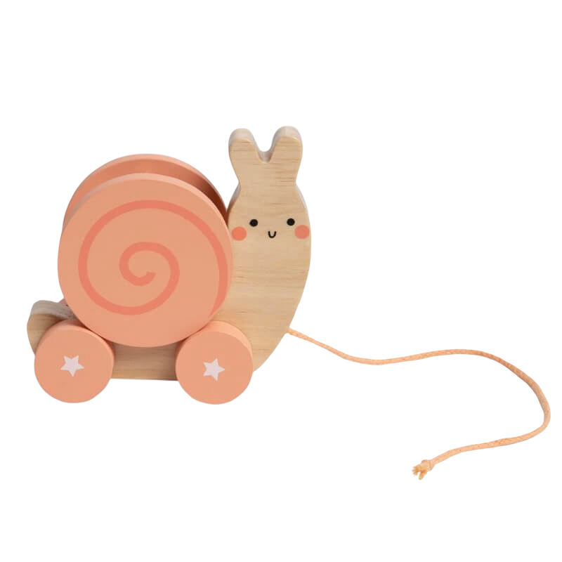 Pearhead Snail Wooden Pull Toy