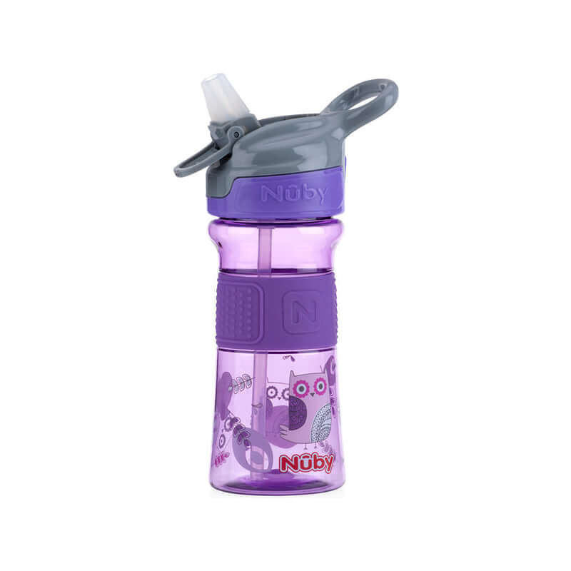 Nuby Soft Spout On the Go Sports Bottle with Push Button 360ml - Purple