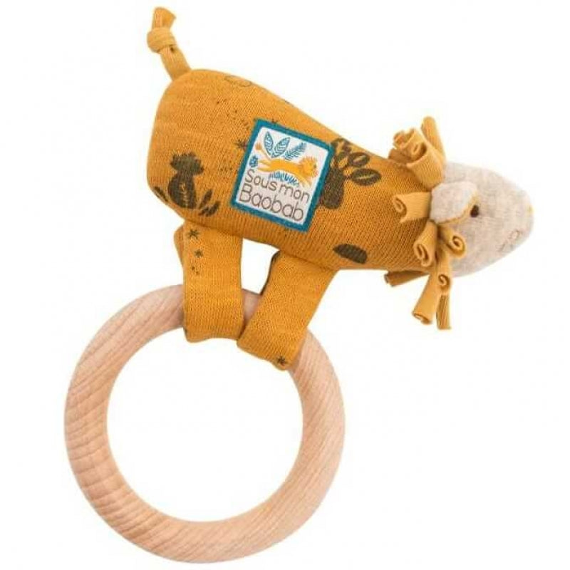 Moulin Roty Sous Mon Baobab Paprika the Lion Ring Rattle 15cm