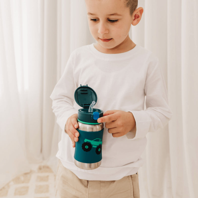 Skip Hop Spark Style Stainless Steel Straw Bottle 350ml