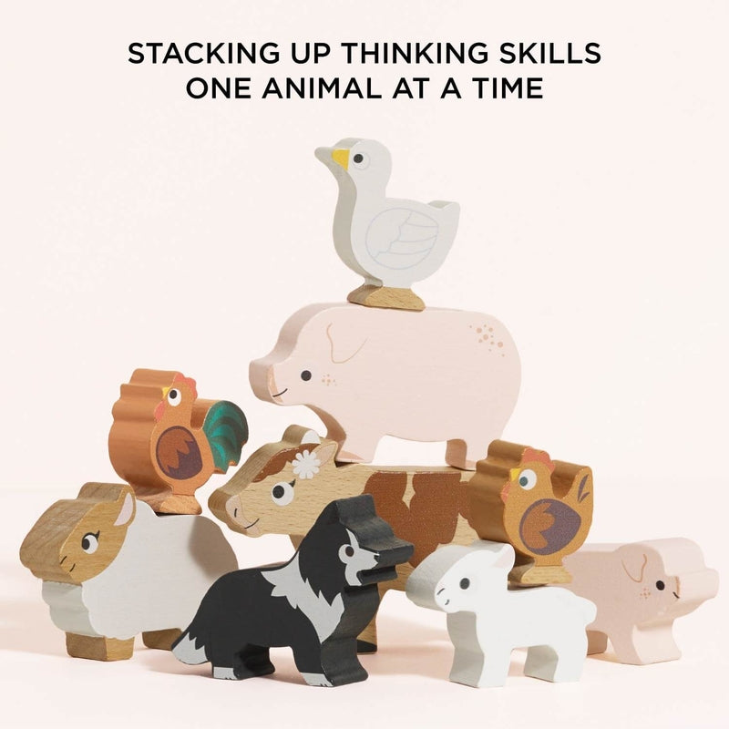 Le Toy Van Stacking Farmyard Animals & Bag