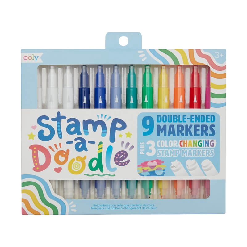 Ooly Stamp-A-Doodle Double-Ended Markers- Set of 12