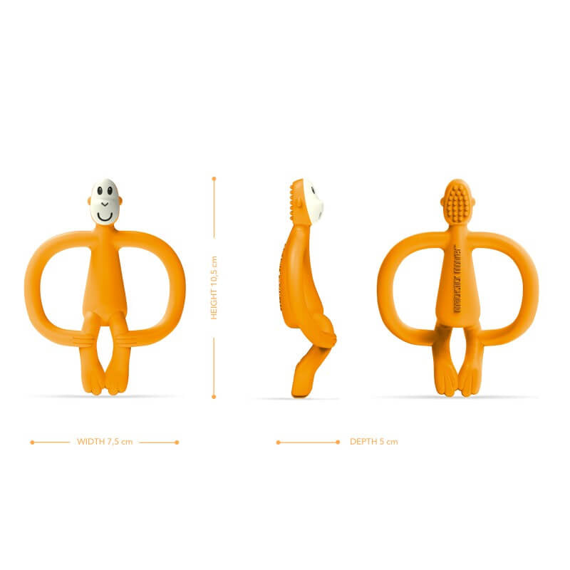 Matchstick Monkey Original Teething Toy & Gel Applicator - Orange