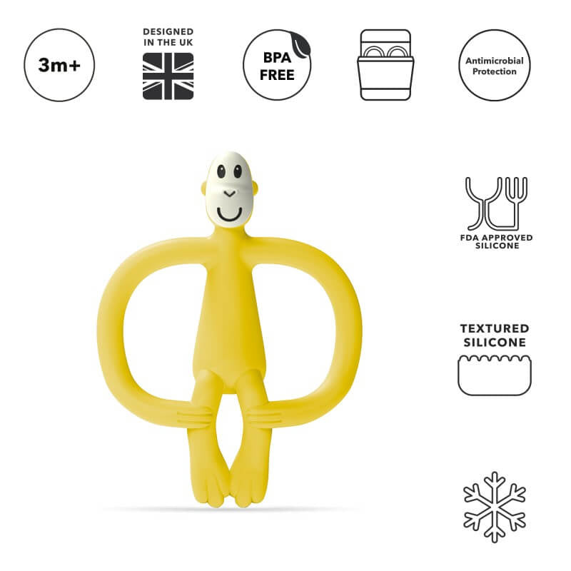 Matchstick Monkey Original Teething Toy & Gel Applicator - Yellow