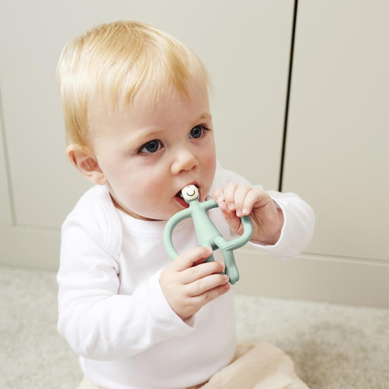 Matchstick Monkey Original Teething Toy With Tail - Mint Green