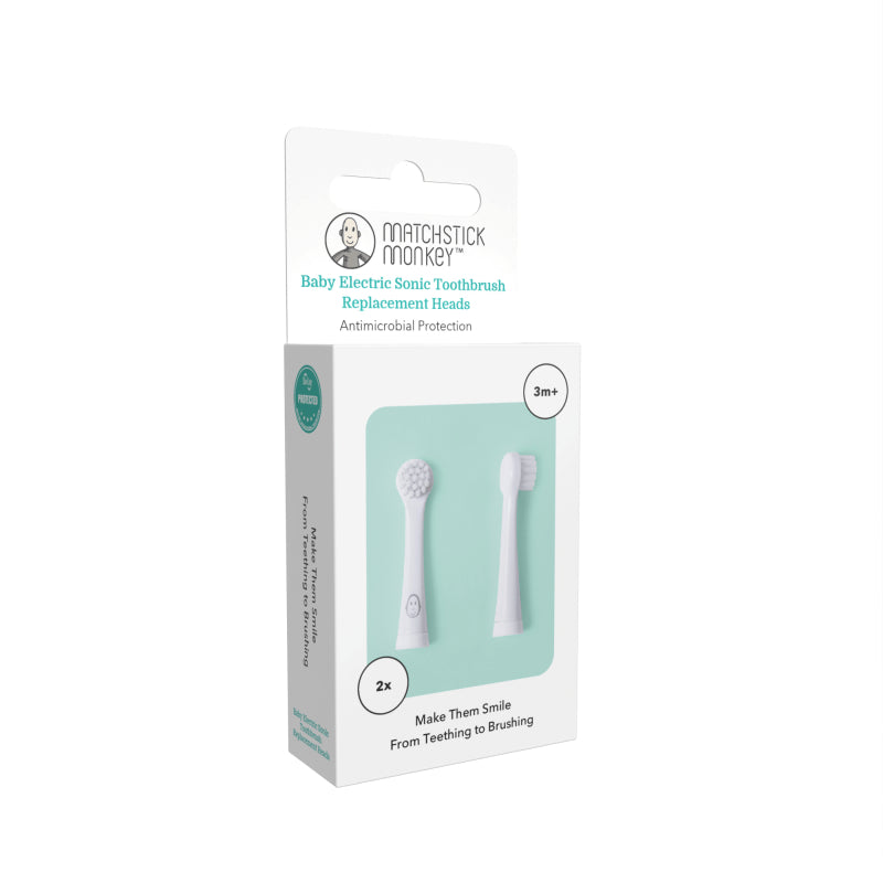Matchstick Monkey Toothbrush Replacement Heads - White