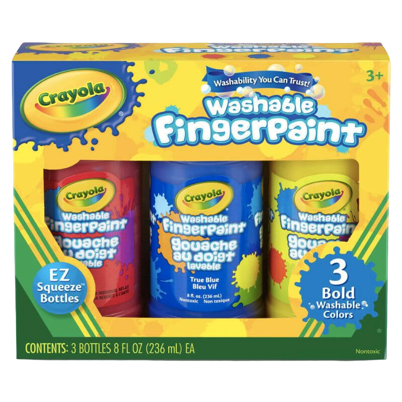 Crayola Washable Bold Fingerpaint - Primary Colors - 3-Pack
