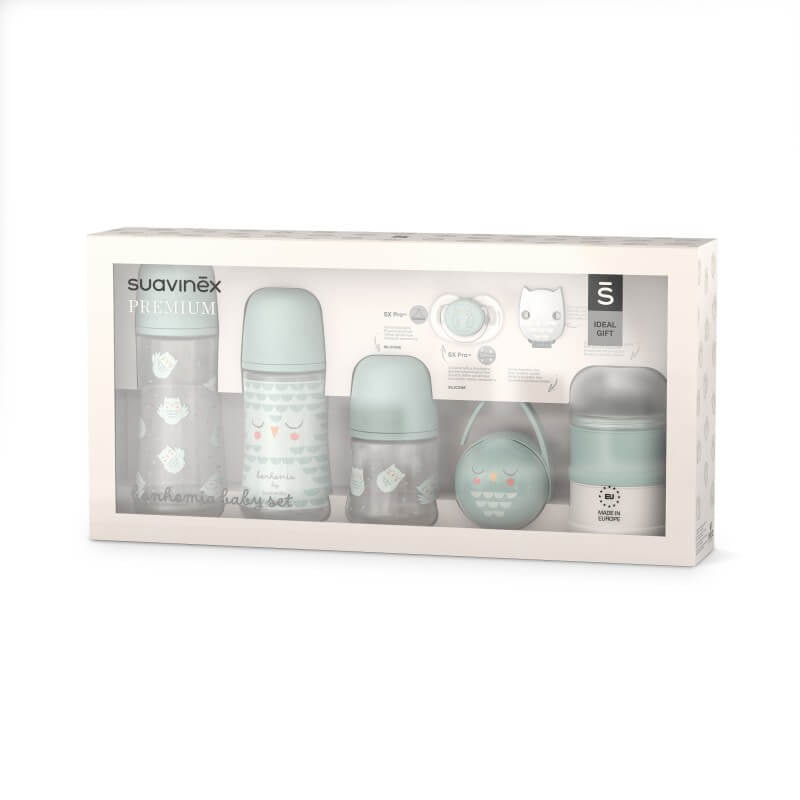 Suavinex Bonhomia Owl Welcome Baby Gift Set 7 Pieces - Green
