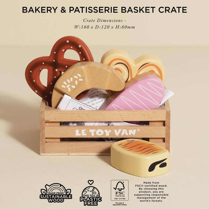Le Toy Van Wooden Market Crate - Bakery & Patisserie
