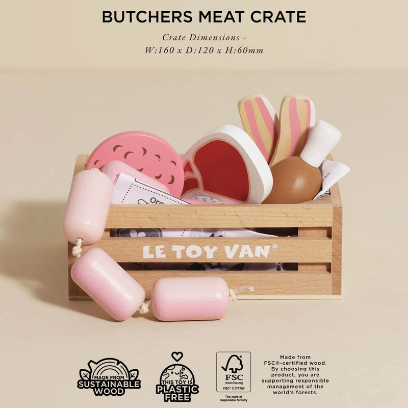 Le Toy Van Wooden Market Crate - Butchers Meat