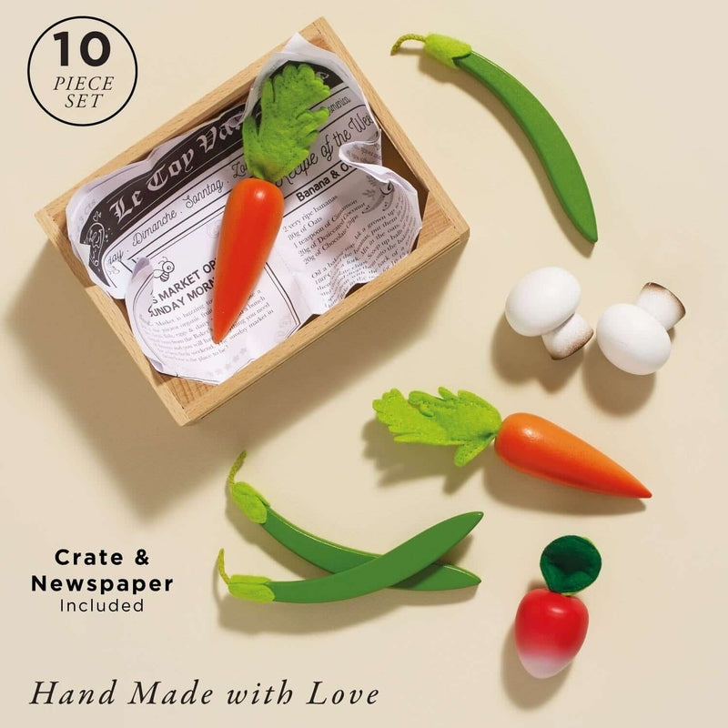 Le Toy Van Wooden Market Crate - Harvest Vegetables