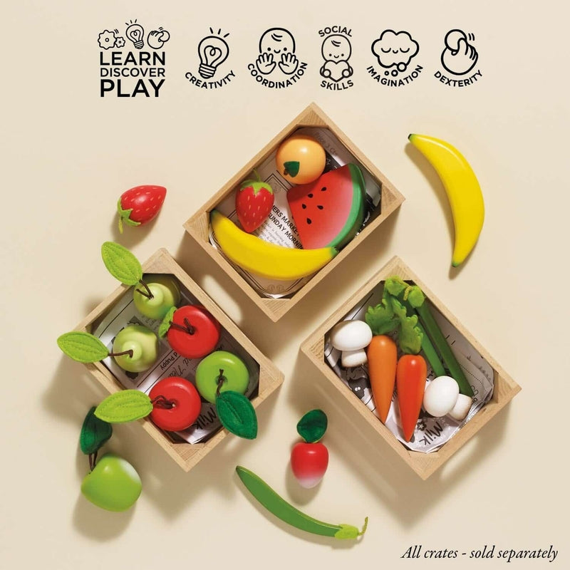 Le Toy Van Wooden Market Crate - Harvest Vegetables