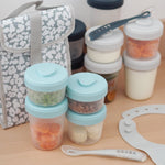 Beaba Expert Pack Meal & Food Storage Set - 12 Clip Portions + 2 Silicone Spoons - Eucalyptus