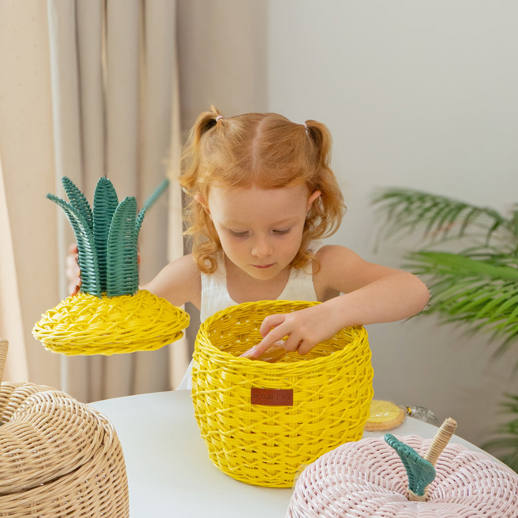MOMIJI Pineapple Storage Basket Small - Yellow
