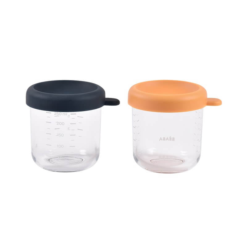 Beaba 250ml Glass & Silicone Containers - 2 Pack