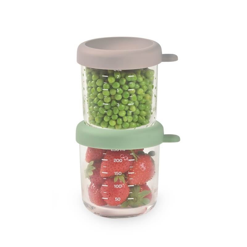Beaba 250ml Glass & Silicone Containers - 2 Pack
