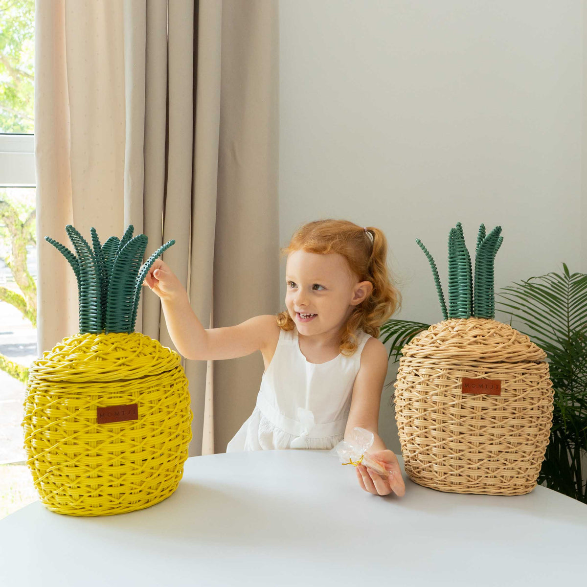 MOMIJI Pineapple Storage Basket Small - Yellow