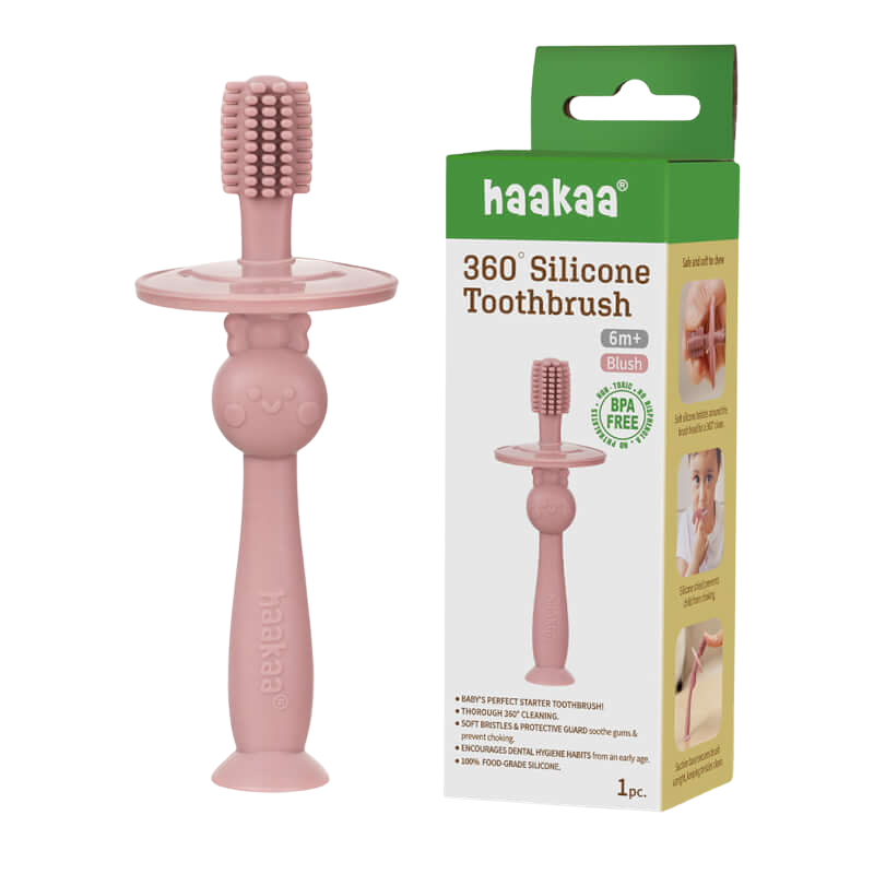 Haakaa 360 Silicone Toothbrush - Blush