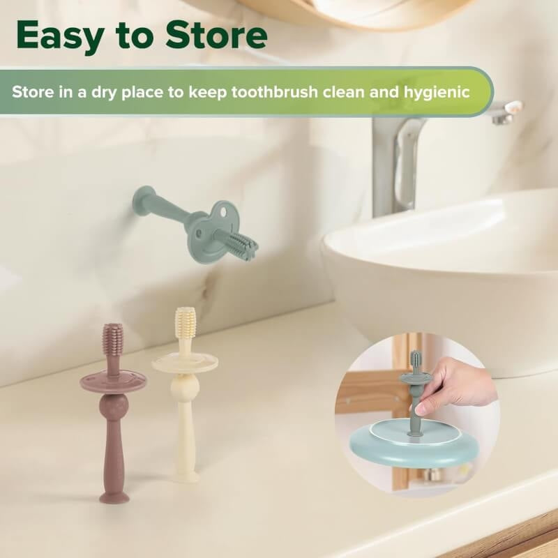 Haakaa 360 Silicone Toothbrush - Pea Green