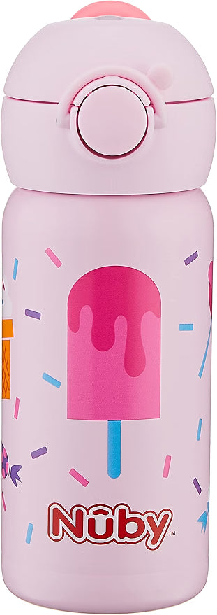 Nuby Stainless Steel Sport Bottle Spout with Push Button Cap 300ml