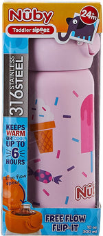 Nuby Stainless Steel Sport Bottle Spout with Push Button Cap 300ml