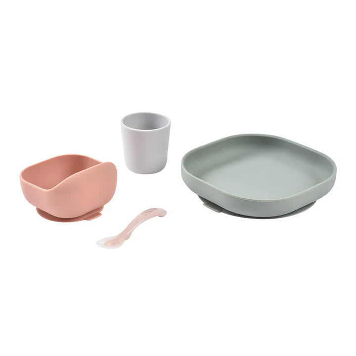 Beaba Curved Silicone Suction Meal Set