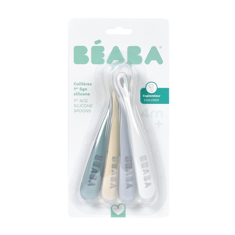 Beaba 1st Stage Silicone Spoons 4 Pack (New Packaging)