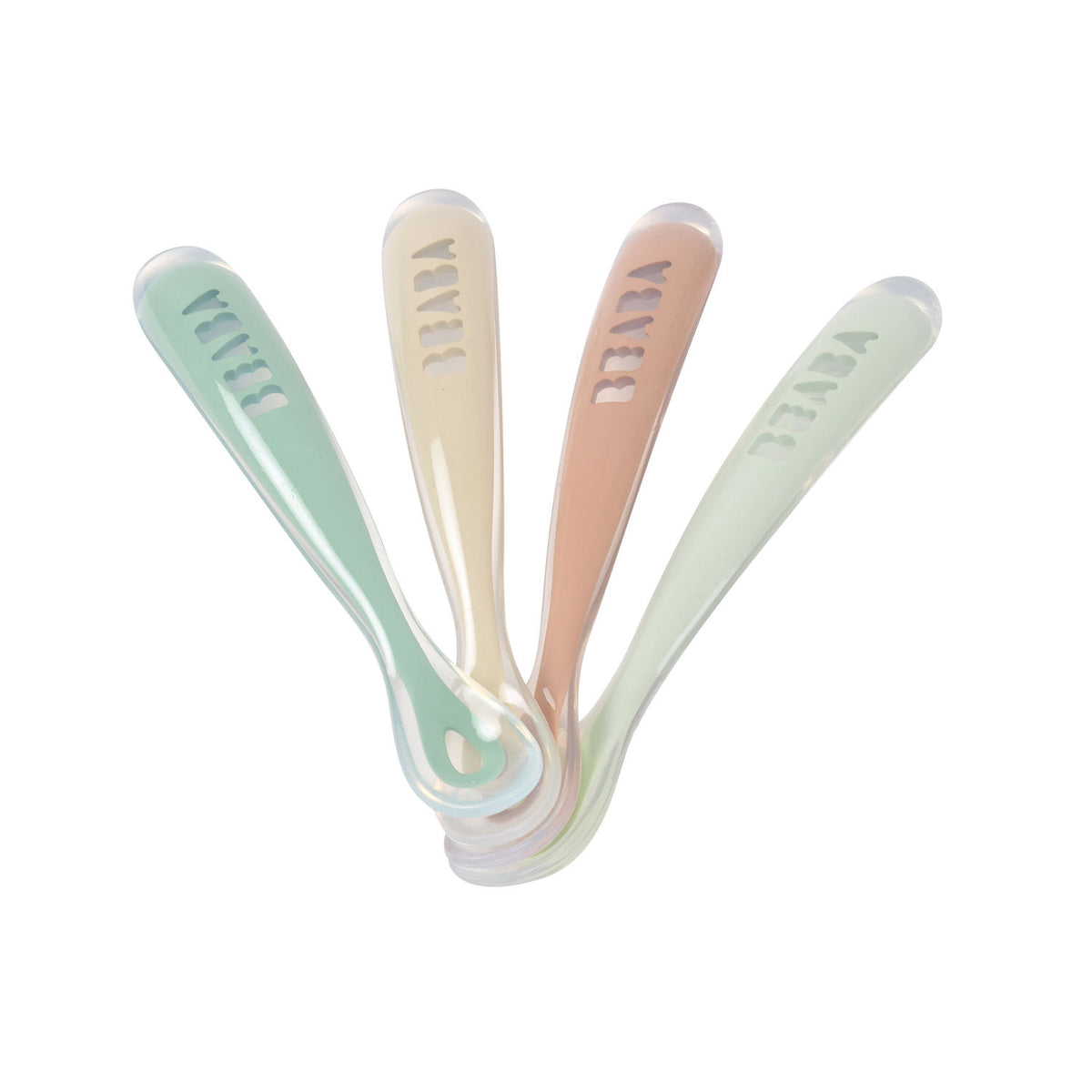 Beaba 1st Stage Silicone Spoons 4 Pack - Natural