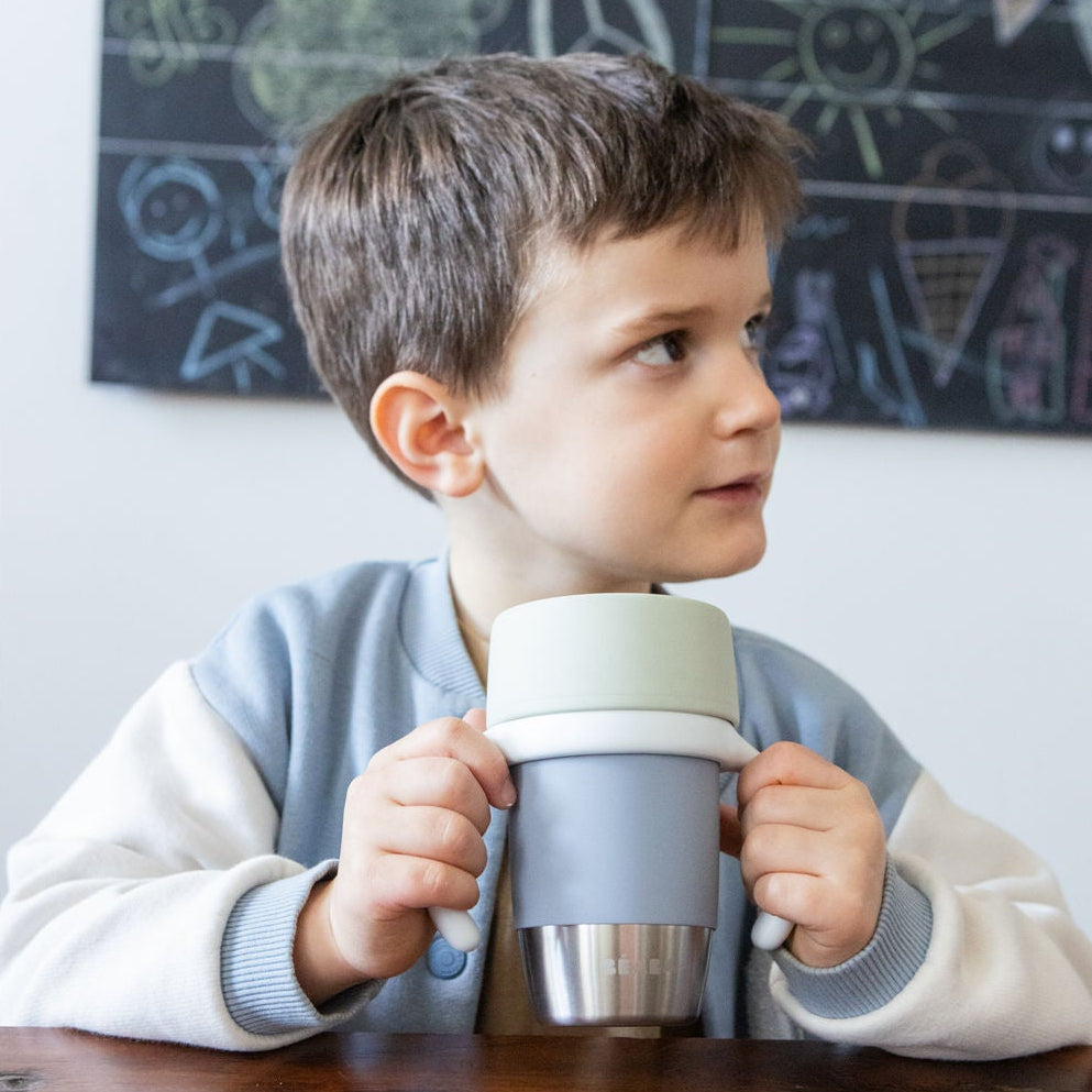 Beaba Click & Drink 360 Stainless Steel Learning Cup 240ml - Pebble