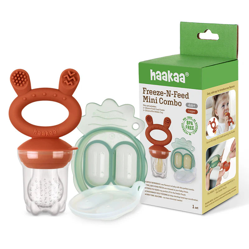 Haakaa Freeze-N-Feed Mini Combo - Feeder + Pea Green Tray (Assorted Colours)