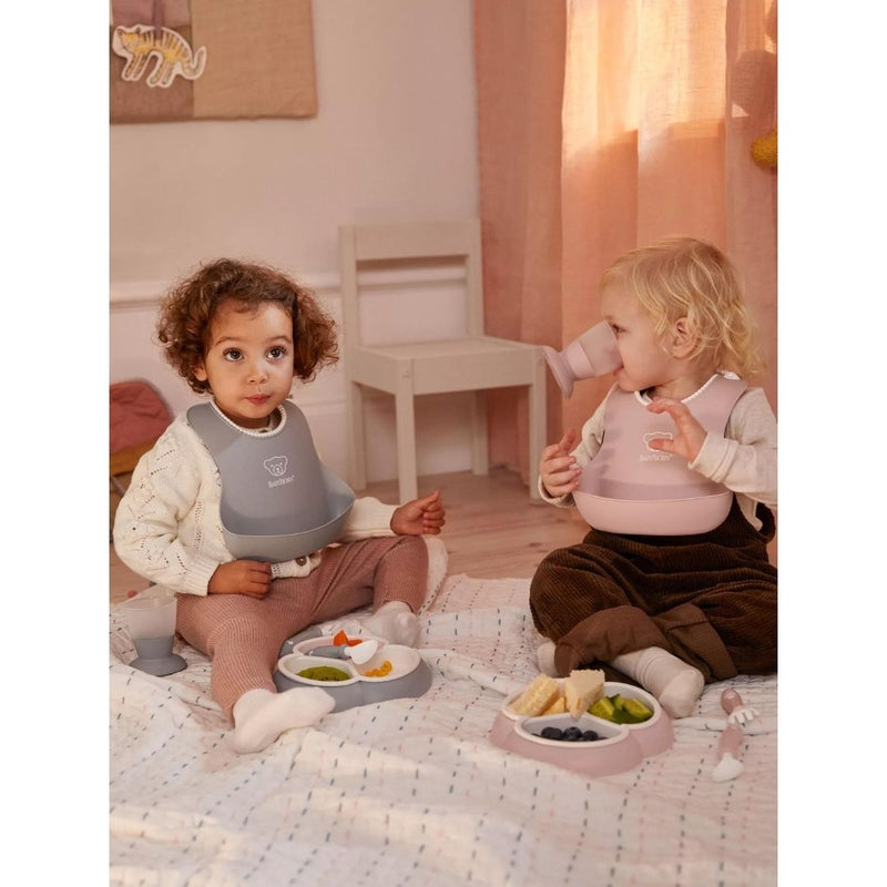 BabyBjorn Baby Bib 2-Pack - Grey/Powder Pink
