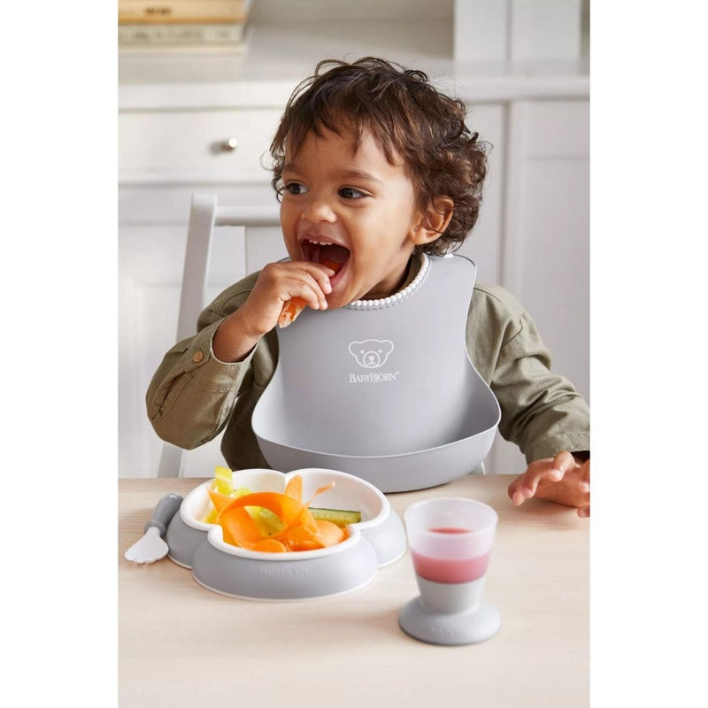 BabyBjorn Baby Bib 2-Pack - Grey/Powder Pink