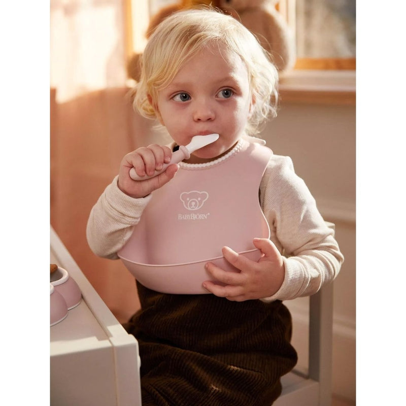 BabyBjorn Baby Bib 2-Pack - Grey/Powder Pink