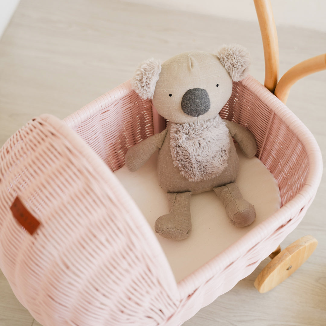 MOMIJI Colette Rattan Doll Stroller - Pink