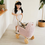 MOMIJI Colette Rattan Doll Stroller - Pink
