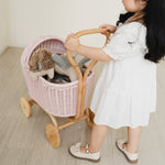 MOMIJI Colette Rattan Doll Stroller - Pink