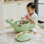 MOMIJI Dinosaur Storage Basket - Medium Mint Green