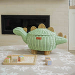 MOMIJI Dinosaur Storage Basket - Medium Mint Green