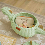 MOMIJI Dinosaur Storage Basket - Medium Mint Green