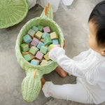 MOMIJI Dinosaur Storage Basket - Medium Mint Green