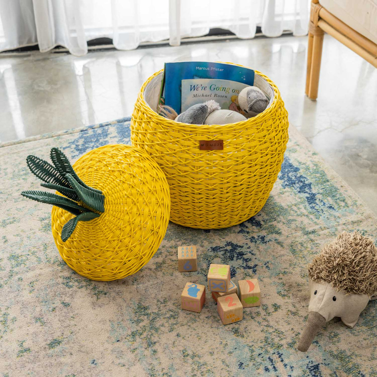 MOMIJI Pineapple Storage Basket Medium - Yellow