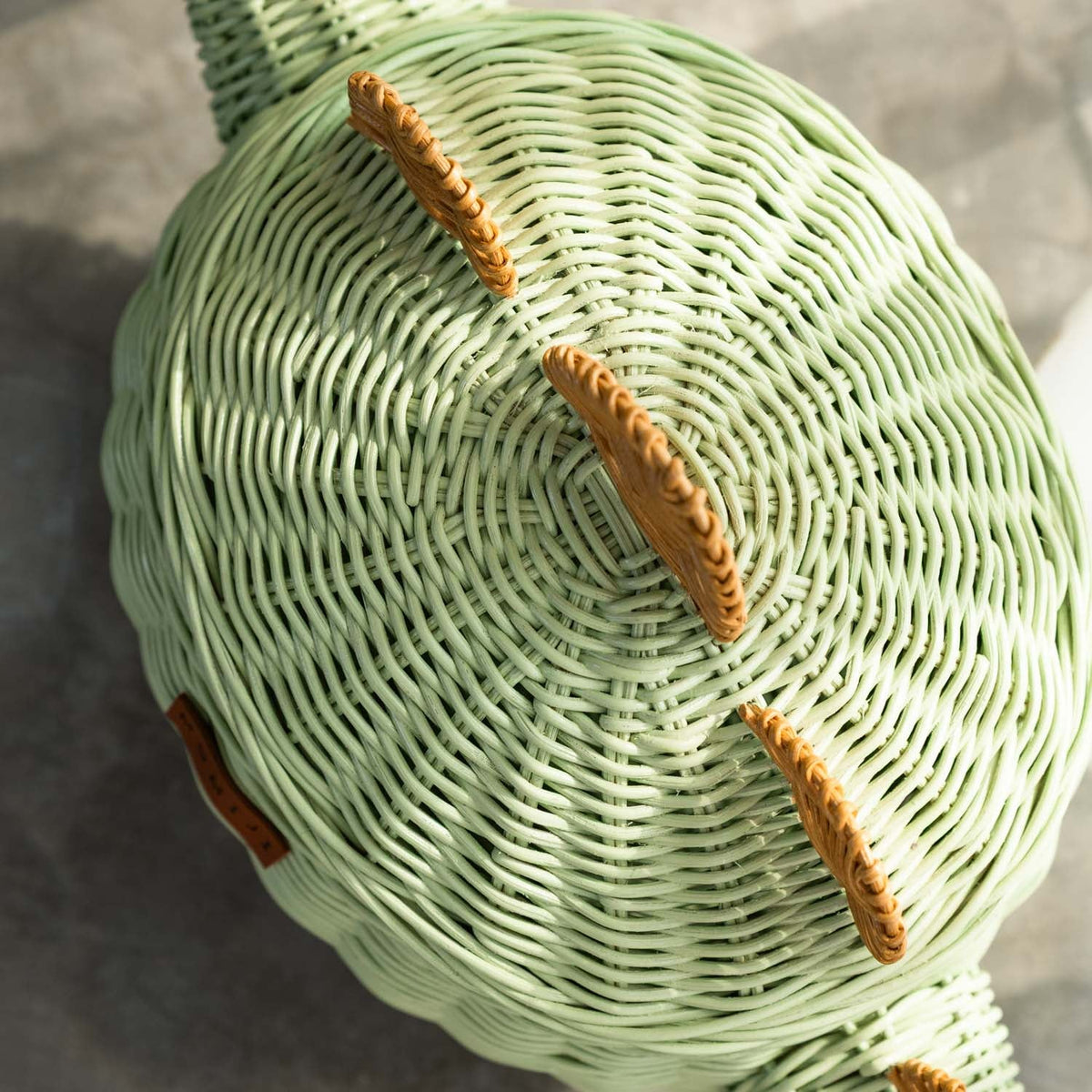 MOMIJI Dinosaur Storage Basket - Medium Mint Green