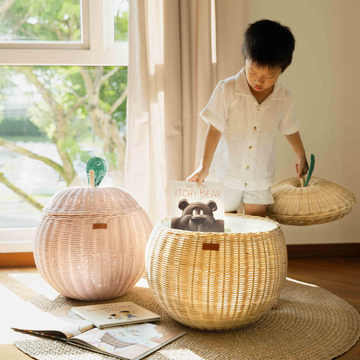 MOMIJI Apple Storage Basket Large - Pink