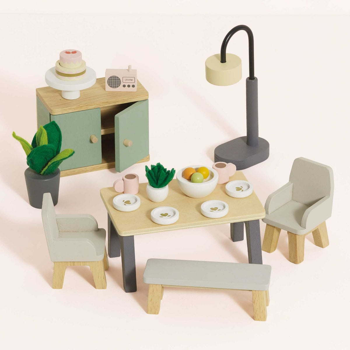Le Toy Van Wooden Dolls House Dining Room Furniture Set