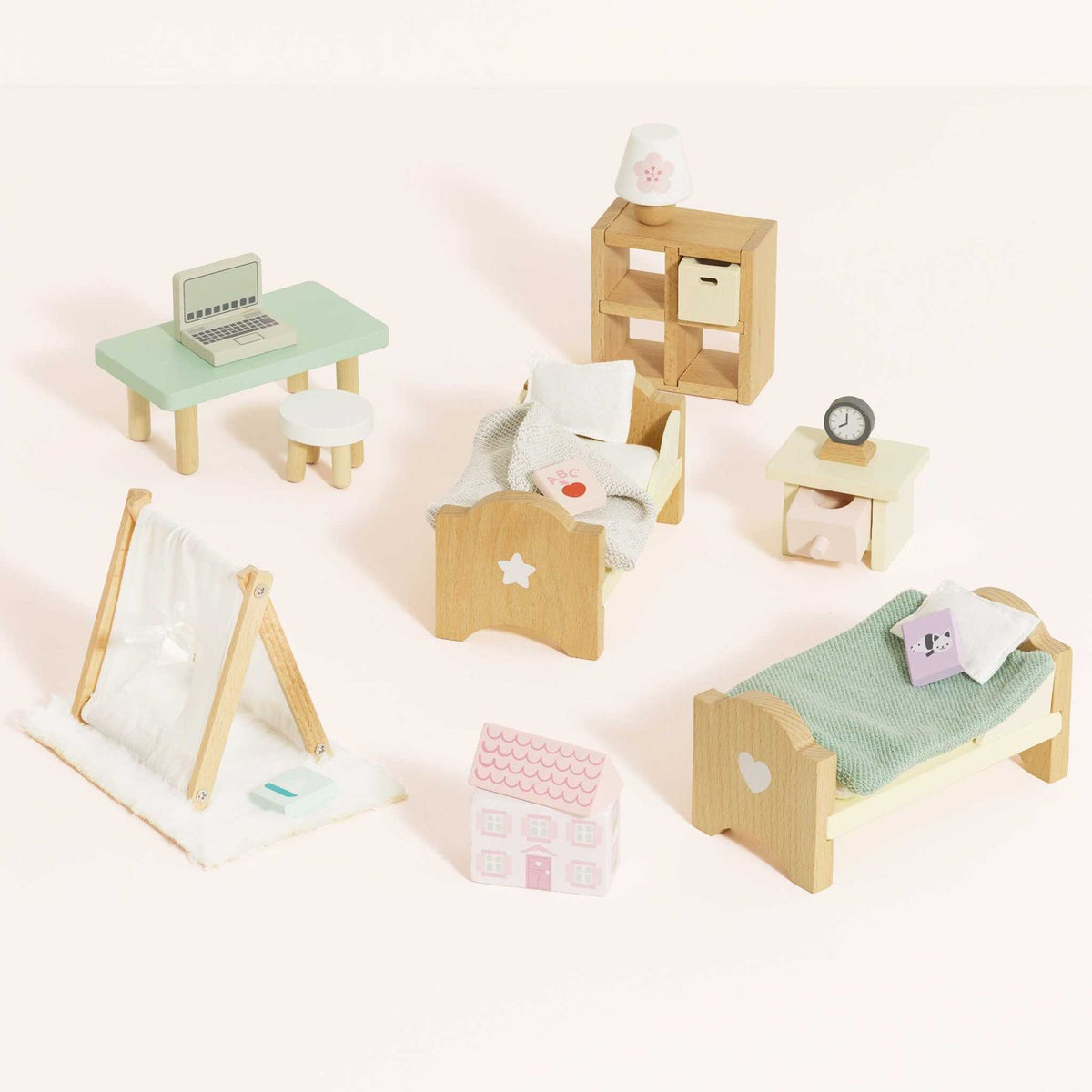 Le Toy Van Wooden Dolls House Children's Bedroom Furniture Set