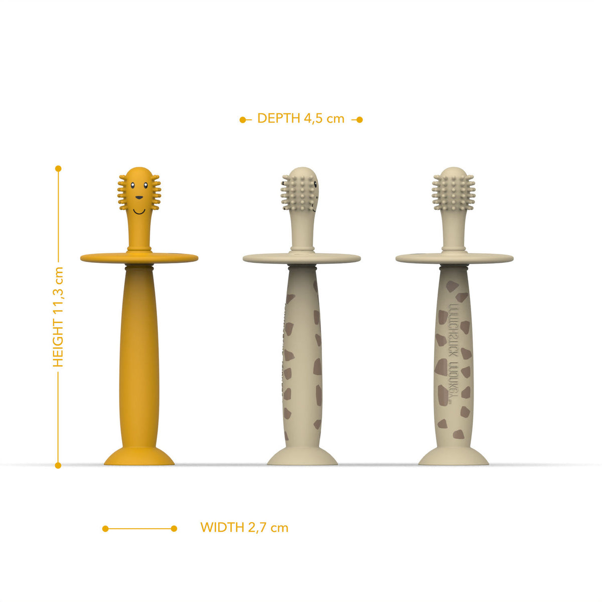 Matchstick Monkey Toothbrush With Stopper - Lion & Giraffe