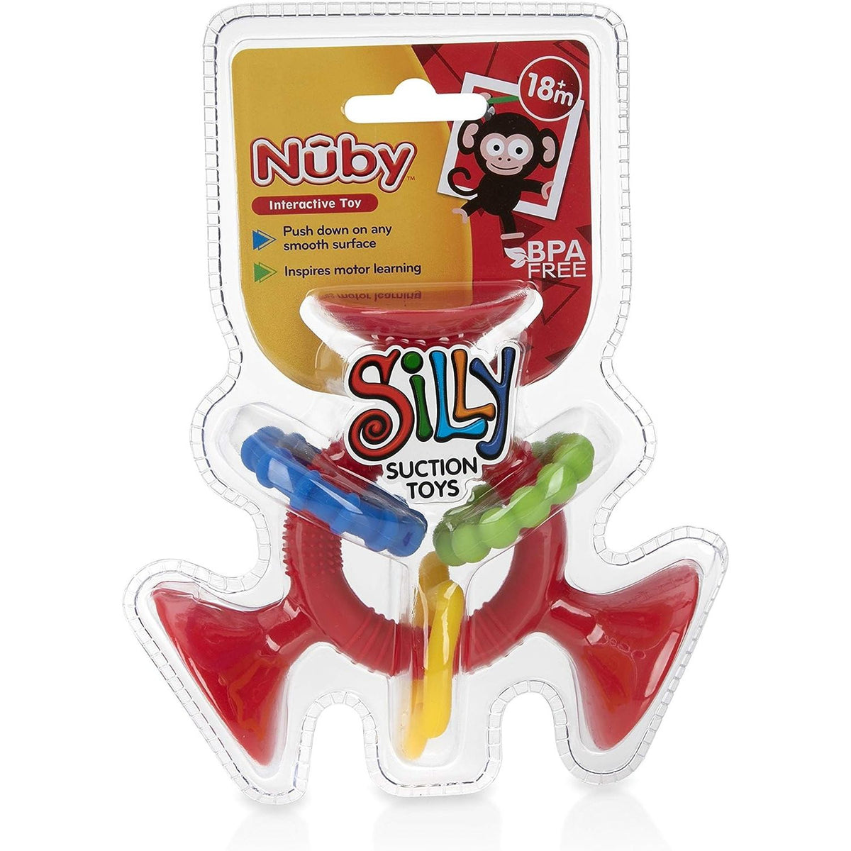 Nuby Silly Suction Three Prong Rings - Red