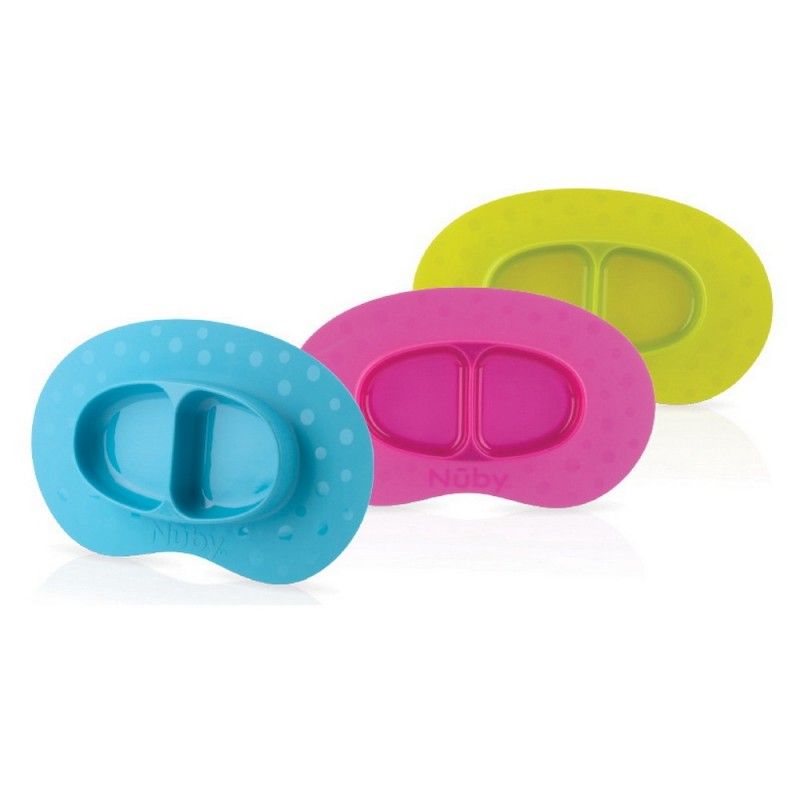 Nuby Sure Grip Silicone Suction Mat with Section Plate - Aqua
