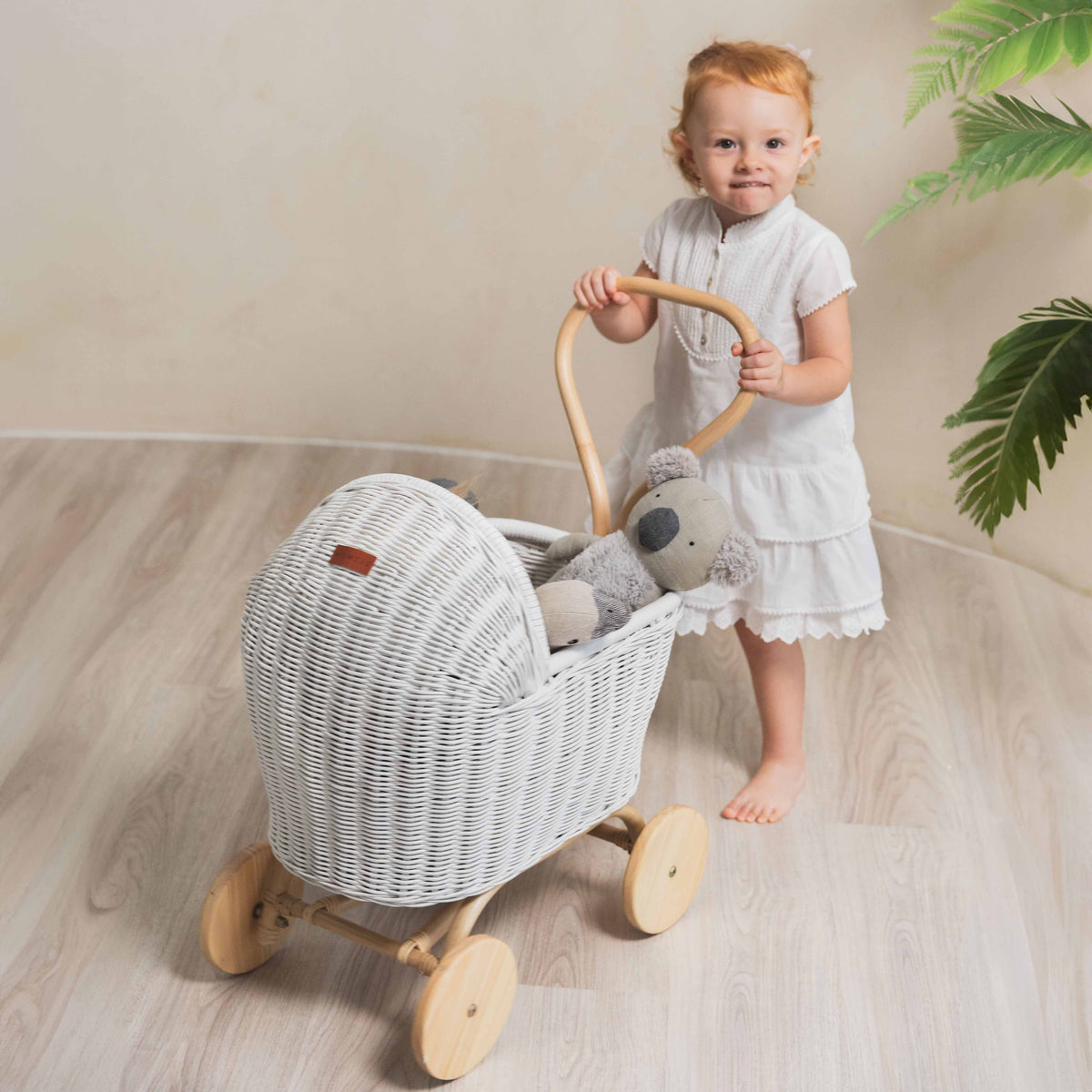 MOMIJI Colette Rattan Stroller - White