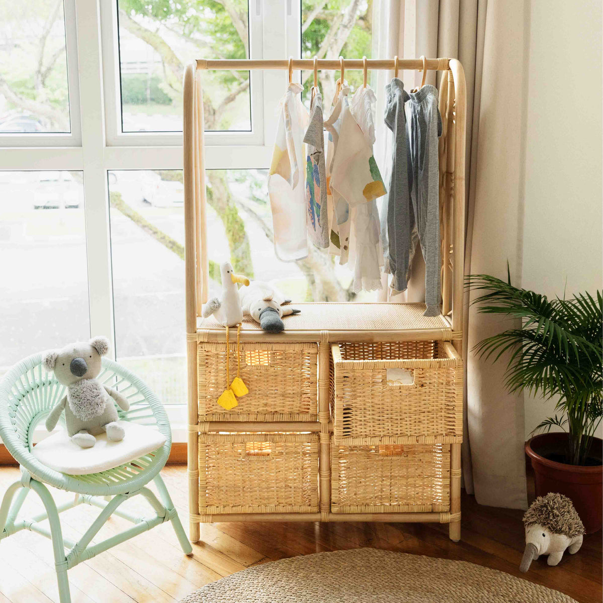 MOMIJI Belle Clothes Rack with 4 Drawers
